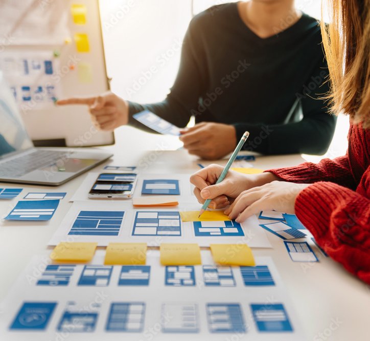 Layout photo of wireframe for website image